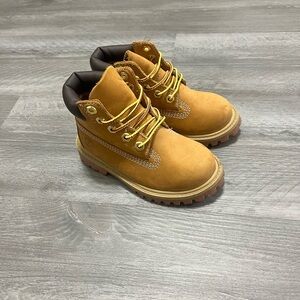 Timberland Kids Brown Boots with Yellow Laces